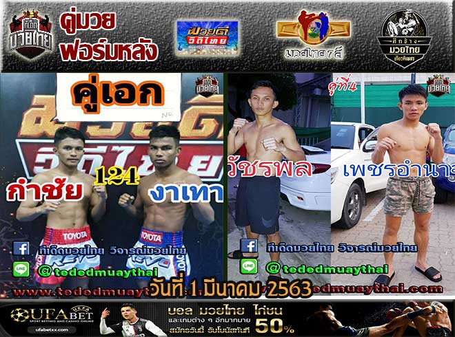 รวมคู่มวยฟอร์มหลัง  วันอาทิตย์ที่ 1 มีนาคม 2563